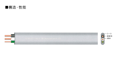 菅波電線(株)　VVF 3×1.6mm　100m　黒赤緑
